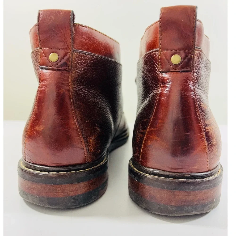 Cole Haan Men's Graydon‎ Boot  Cognac Pebbled Leather Chukka Plain Toe Size 11